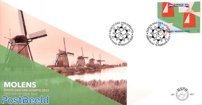 Typical Dutch, windmills 1v, FDC 857