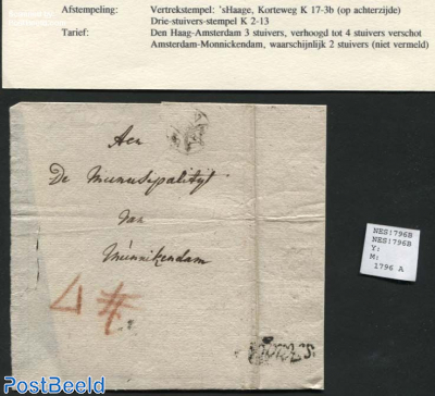 Letter from s-Gravenhage to Monnickendam