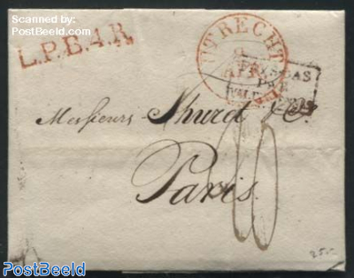 Folding letter from Utrecht to Paris