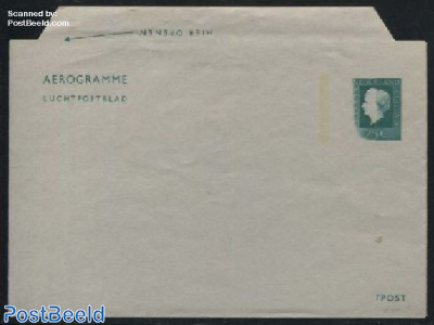Aerogramme 75c, Misprint (partly unprinted stamp)