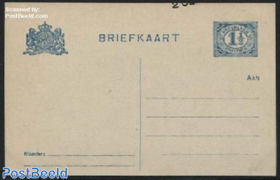 Postcard 2 CENT on 1.5c blue, Overprint misplaced