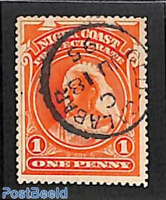 Niger Coast, 1d without WM, used, OLD CALABAR