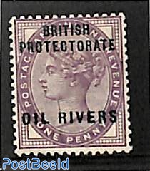 Oil Rivers, 1d, Stamp out of set