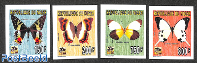 Butterflies 4v, imperforated