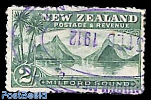 2sh, perf. 14, WM NZ-star, used