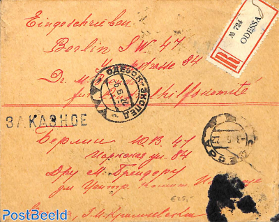 Registered letter from Odessa to Berlin