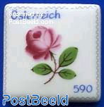 Ceramic stamp, rose 1v