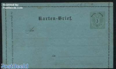 Card Letter 3Kr, blue, German