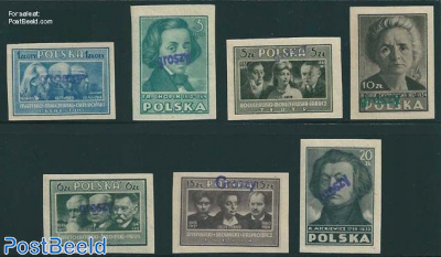 Culture, Groszy overprints 7v imperforated