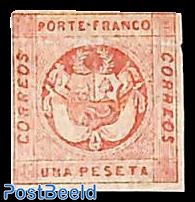 una peseta, unused without gum