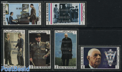 In memory of Charles de Gaulle 6v, overprints