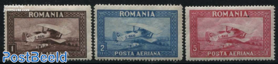 Airmail stamps 3v, WM Horizontal