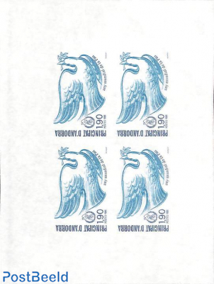 Int year of peace 1v, Imperforated block m/s with 4 stamps