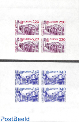 Europa 2v, Imperforated blocks m/s with 4 stamps