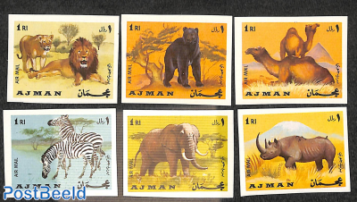 Mammals 6v, imperforated