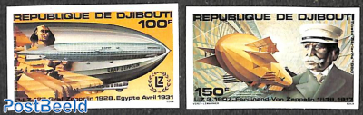 80 years Zeppelin 2v, imperforated