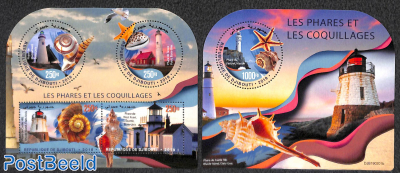 Lighthouses and shells 2 s/s