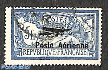 5fr, airmail overprint, used