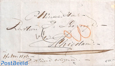 Folding letter from Amsterdam to Schiedam