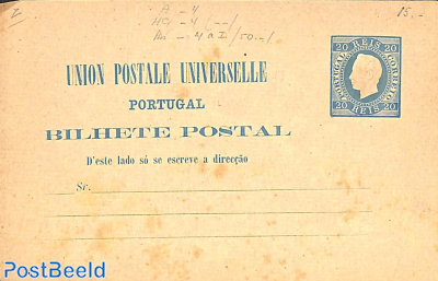 Postcard 20r, blue, Sr under D'este