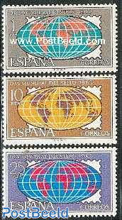 World stamp day 3v