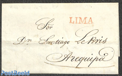 Folding letter from LIMA to Arequipa