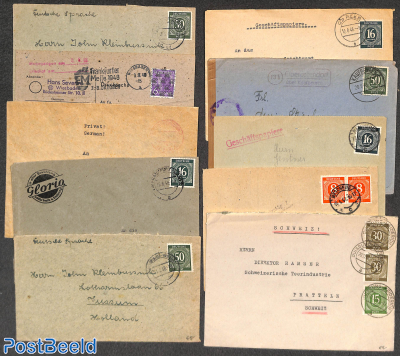 Lot with 10 post-war postal history covers or cards Deutsche Post