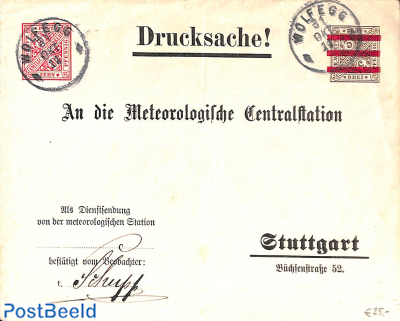 Envelope10pf on 3pf On service of Meteorologic station