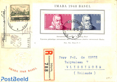Registered letter to Holland with s/s