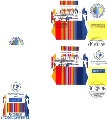 Family remittances 2 s/s FDC (2 covers)