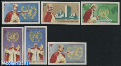 Pope Visit to UN 6v, imperforated