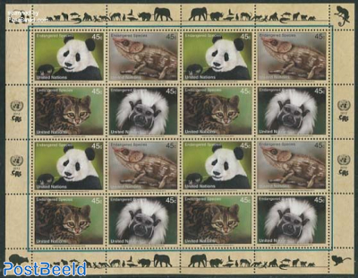 Endangered animals m/s (with 4 sets)