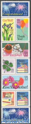 Greeting stamps booklet pane