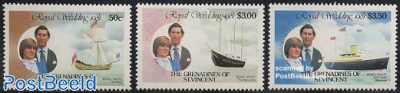 Charles & Diana 3v (with ship)