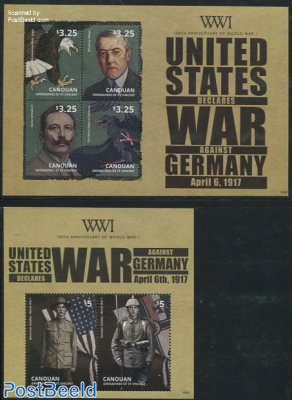 Canouan, World War I, US declares war against Germany 2 s/s