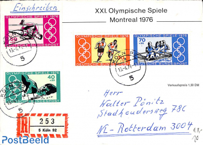 Registered letter with Olympic stamps