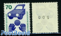 Coil stamp with BLACK number on back-side 1v
