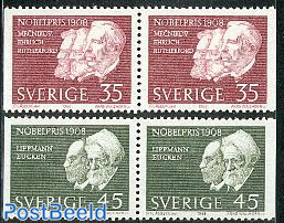 Nobel prize winners 1908 2 booklet pairs