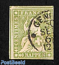 40Rp, used, wide margins, with attest