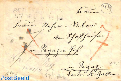 Folding letter to St Gallen