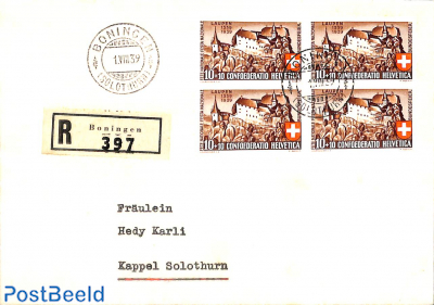 Registered mail from Boningen to Solothurn