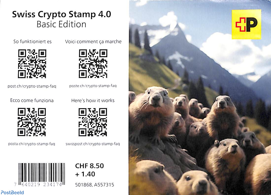 Briefmarke 2024, Schweiz Crypto stamps in unopened pack, 2024 - Briefmarken  sammeln - PostBeeld.de - Online Briefmarken kaufen - Sammeln