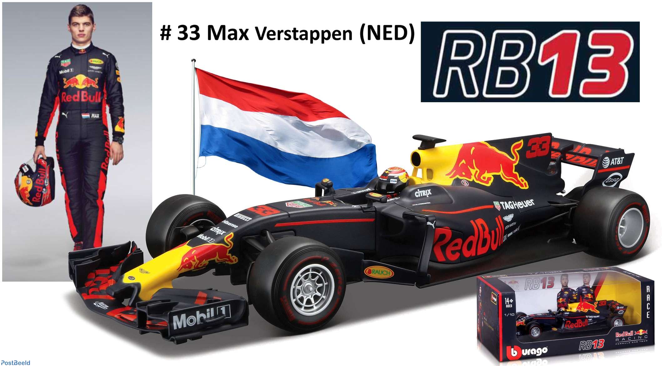 RED BULL RB13 TAG HEUER 33 MAX VERSTAPPEN 2017 Briefmarken sammeln PostBeeld Online Briefmarken kaufen Sammeln