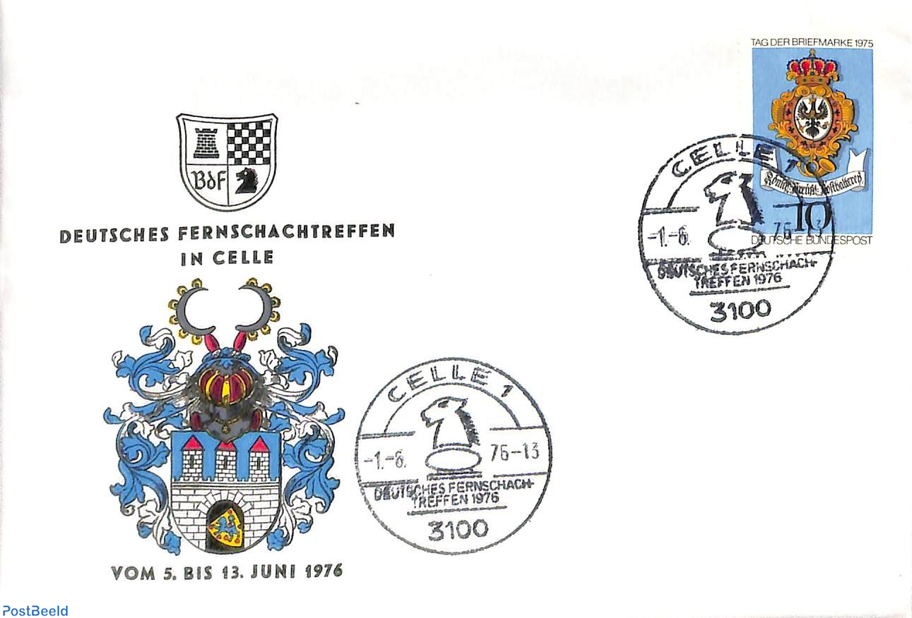 Briefmarke 1976, Deutschland, Bundesrepublik Deutsches fernschachtreffen in Celle, 1976 - Briefmarken sammeln - PostBeeld.de - Online Briefmarken kaufen