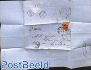 folding letter from London to Bordeaux 